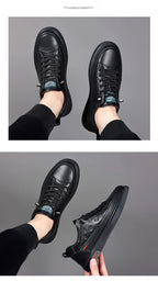 Spring Autumn Flat /5cm Elevator Shoes Men Casual Genuine Leather Sneakers Leisure Height Increase Breathable Men Loafers Trendy