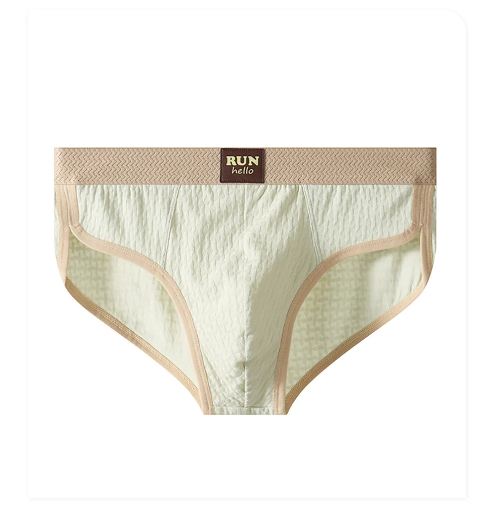 3PCS/Pack 100% Cotton Delicate Jacquard Men's Brief Antibacterial Breathable Crotch Men's Panties Soft Stretch Underwear for Man