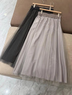 Fashionable versatile elegant women's mid length skirt