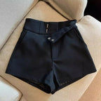 Women Sexy Shorts Mooyufon Black Shorts Women Harajuku Elegance High Waisted Shorts A Line Slim Casual Hot Girl Straight Pants