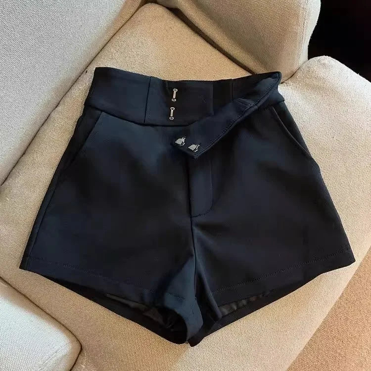 Women Sexy Shorts Mooyufon Black Shorts Women Harajuku Elegance High Waisted Shorts A Line Slim Casual Hot Girl Straight Pants