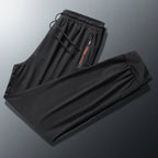 Men's Summer Ice Silk Jogger Sweatpants Zipper Pockets Breathable Running Gym Workout Athletic Mesh Pants Drawstring Design