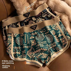 Retro Ethnic Style Men's Boxer Comfortable Briefs Design Vintage Print Elastic Underwear for Man Lingerie Mid Waist Underpants