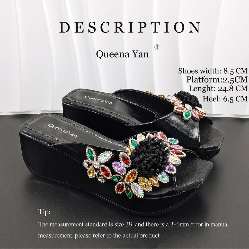 2026 Women's Elegant Green Wedge Heel Shoe and Matching Bag Set with Rhinestone Accents – Stylish Square Toe Design for Parties