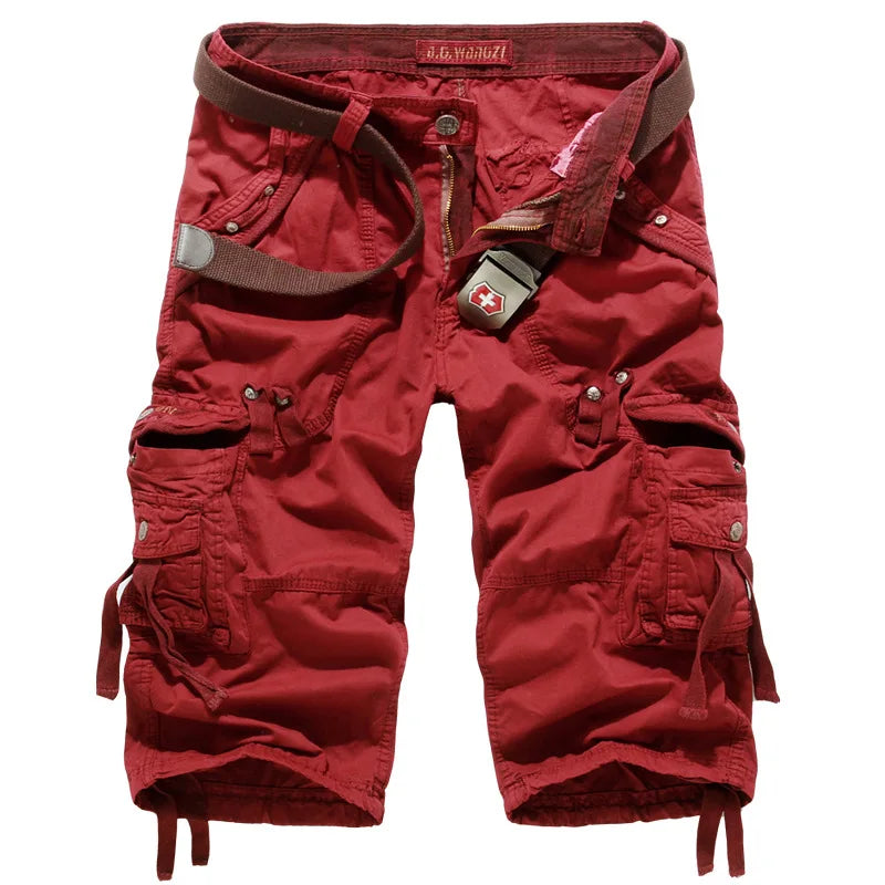 Men's summer cropped pants with thin design and multiple pockets comfortable for outdoor daily casual and loose work pants