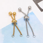 3pcs/lot 304 Stainless Steel Adjustable Slider Chains with Ball Ends for DIY Bracelet Pendants Jewelry Making Extender Chain
