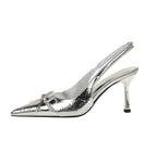Korean Style Pointed Toe High Heels Shallow Mouth Hollow Bow Back Trip Strap Women's Shoes Thin Heels Back Empty Shoes Women