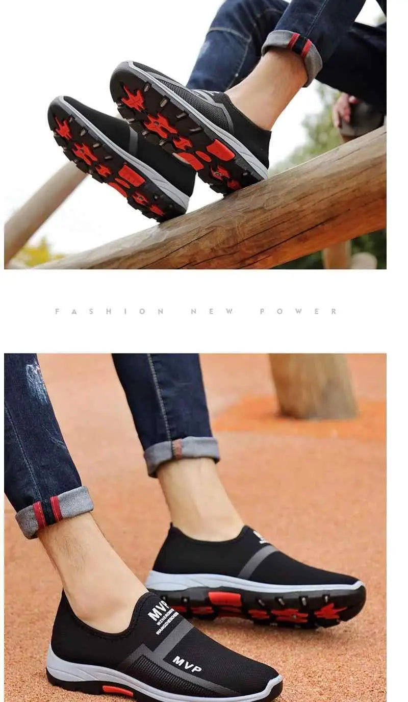 Slip on Mesh Men Shoes Lightweight Sneakers Men Fashion Casual Walking Shoes Breathable Slip on Mens Loafers Zapatillas Hombre