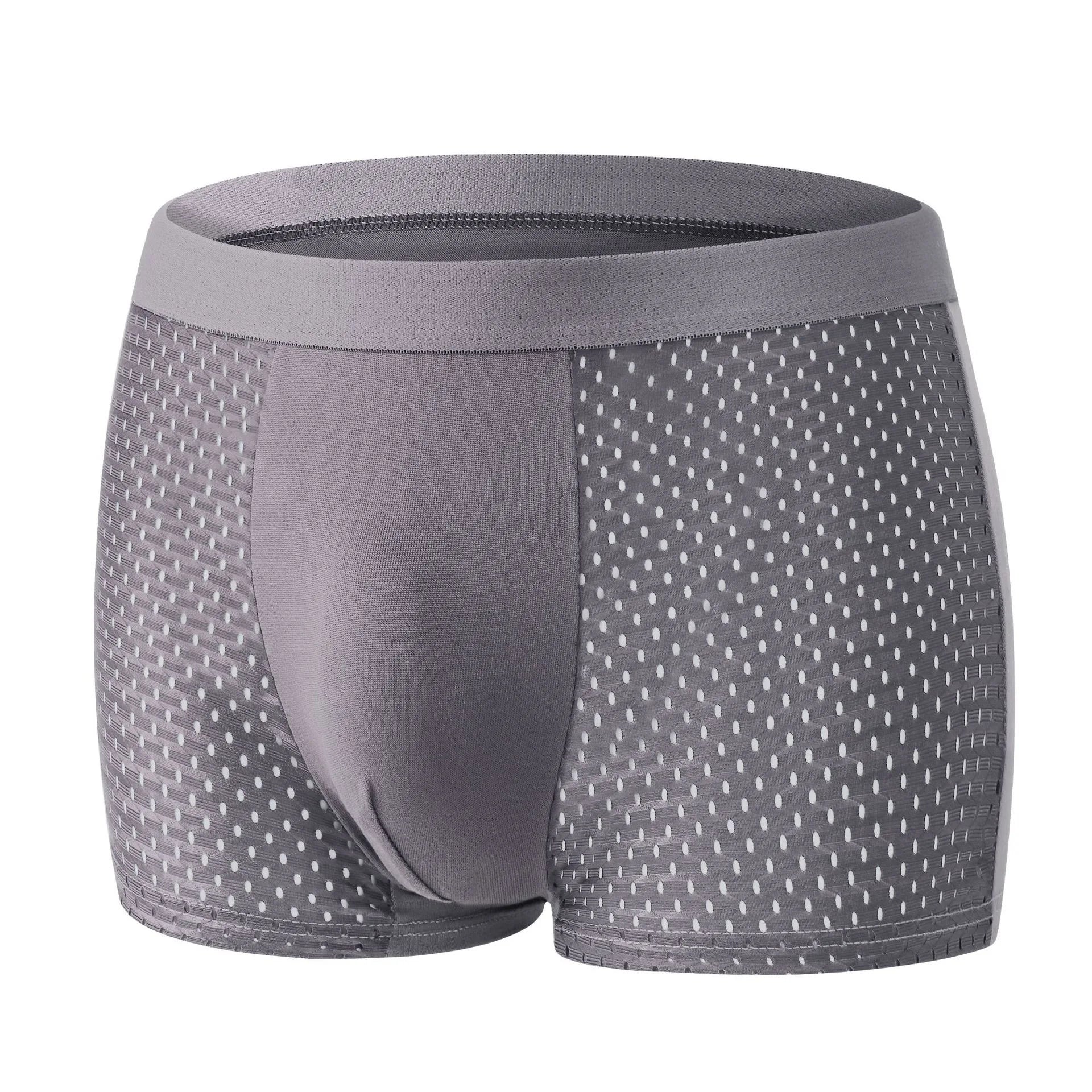 4PcsLot Men's Ice Silk Pantie Underpant Shorts Breathable Underwear Men's Panties Antibacterial Ultrathin Shorts Plus Size L-5XL