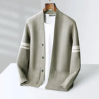 Autumn And Winter New Casual Wool Knit Cardigan Men's Fashion V-Neck Solid Color Shirt Loose Sweater Coat