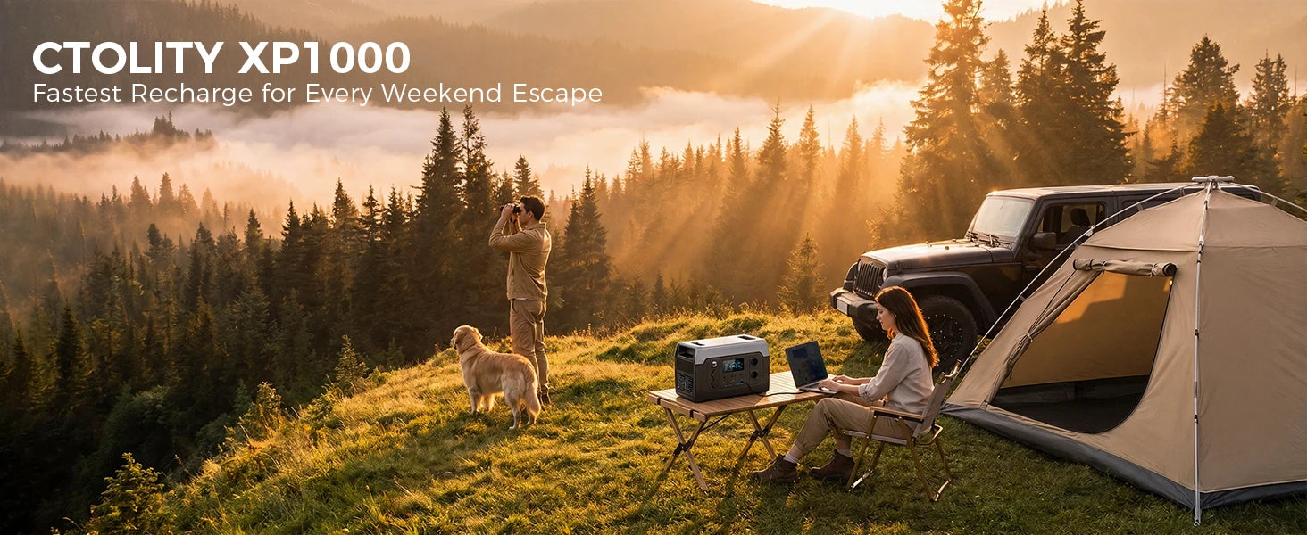 CTOLITY XP1000 1800W Portable Power Station Camping 1024Wh Lifepo4 Battery Emergency Power Emergency Energy Home Appliance RV