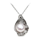 White Natural Fresh water Pearl Pendant Women,Cute Original 925 Silver Pearl Pendant Mother Wife Birthday Gift Black