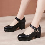 Small Big Size 32-43 Block Heel Platform Shoes 2026 Fall Spring Med Heels Pumps Ladies Wedding Work Shoes for Office