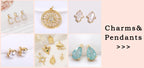 14K Gold Plated Brass Flower Tassel Pendant For Earrings Accessories,Flower Charms Pendant For DIY Jewelry Making Supplies