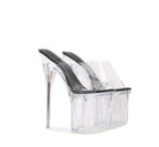 Fashion Crystal Car Model Nightclub Princess Extra Slim Heels Waterproof Platform Hatred Sky High Transparent Super High Sandals