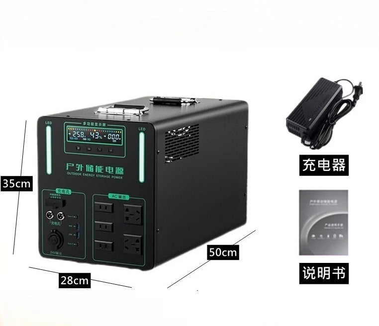 220V Portable Power Station Large Capacity Solar Generator For Outdoor Camping Travel Home And Emergency Backup Use Lifepo4