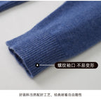 100% Pure Wool Sweater Autumn Winter New Men's Cardigan V-Neck Buckle Jacket Loose Casual Cashmere Knitted Sweater Long Sleeveds