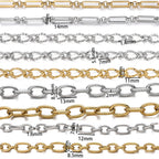 1Meter/Pack 304 Stainless Steel Knot Gold Steel Color Handmade Chains for DIY Necklace Bracelets Jewelry Making Accessories