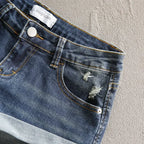 Low Waist Y2k Shorts Denim Slim Stretch Hip Sexy Super Short 2026 Summer Micro Mini Curled Booty Shorts