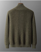Luxury 100% Cashmere Cardigan for Men Mock Collar Thickening Sweater Autumn Winter Knitted Coat Soft Clothing Smart Casual Top
