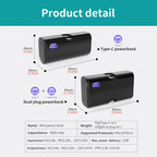 5000mAh Mini Power Bank Portable Fast Charging Type-C Lightning Dual Foldable Plug Charger for IPhone TECNO MI External Battery