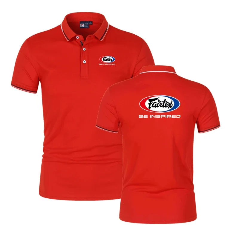 Fairtex Men'S Solid Short Sleeve Polo Shirt For Kickboxing Muay Thai Summer Business Casual Youth Popular T-Shirt