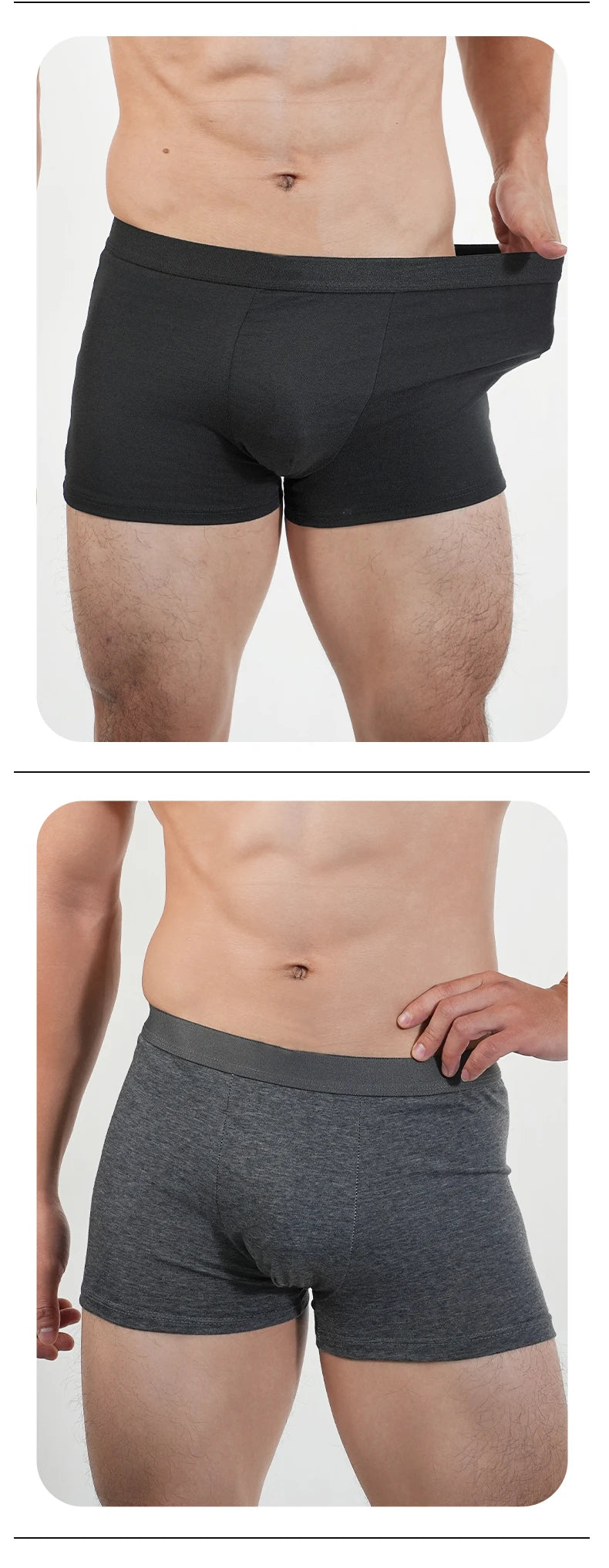 4Pcs Mens Plus Size Underwear Cotton Boxers Briefs Man Breathable Underpants Teenagers Comfortable Solid Shorts Boxers Hombre