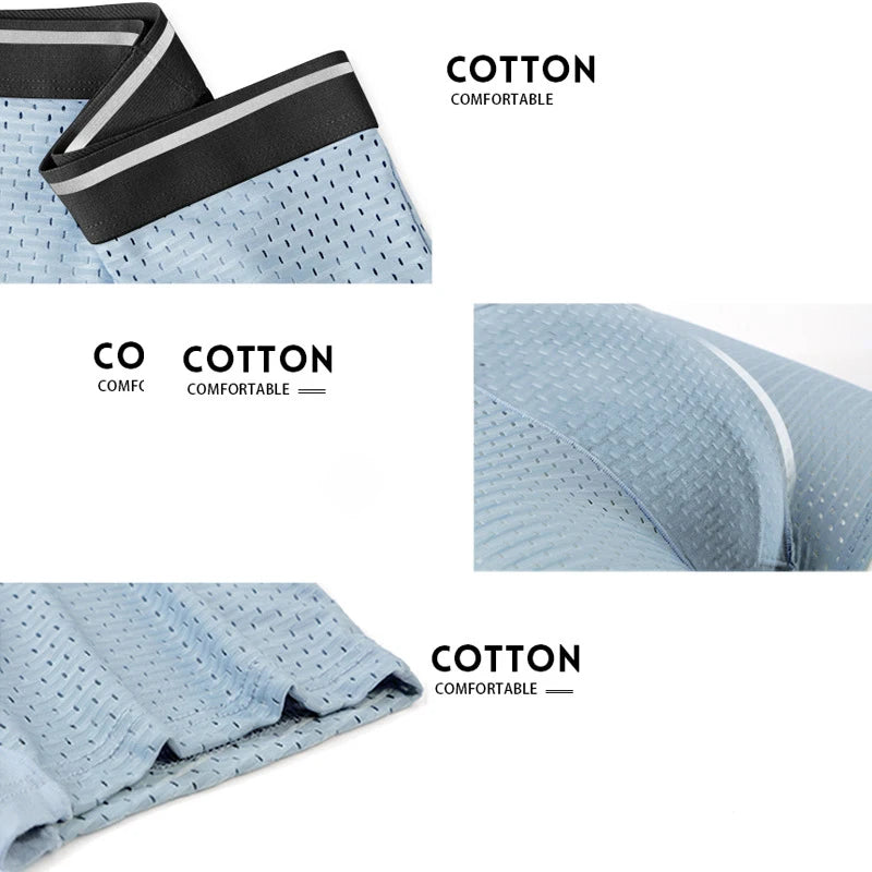 4Pcs Man Boxer Briefs Large Size M-6XL Men Panties Underwear Slip Homme Calzoncillos Bamboo Hole U Convex Pouch Male Underpants