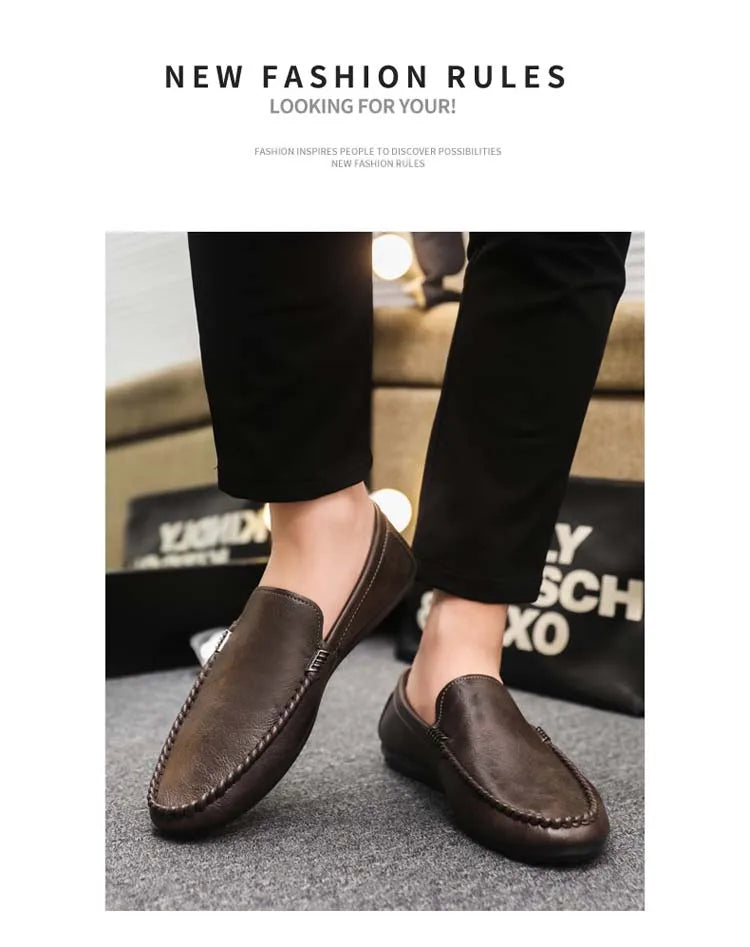 In 2025, the new men's casual soybean shoes are fashionable and versatile, and men's work shoes is black and brown  size 39-46.