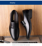 Men's Breathable Hollow Out Elevator Dress Leather Shoes Spring Summer 6cm Height Increase Business Slip-On Formal Office Shoes