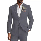 Men's Two-piece Linen Business Casual Suit Groom's Wedding Banquet Dress  man suits