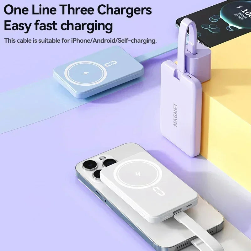 2026 New 30000mAh Mini Wireless Charger PowerBank 22.5W Fast Charging For iPhone Samsung Huawei   Powerbank