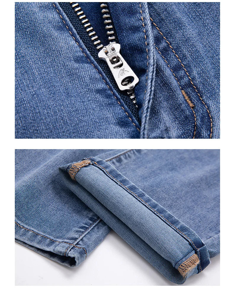 2026 Y2k Pants Men Thin Lyocell Spring Summer Classic Korean Youthful Vitality Men's  Jeans Lightweight Stretch Trousers