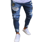 2024 Men Jeans Solid Pockets Stretch Denim Straight Pants Spring Summer Business Casual Trousers Daily Streetwear Men's Clothing