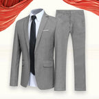 Men Pants Two Pieces Set Commuting Loose Leisure Fashion Office Business Suit Wedding Wear Lapel Formal Groom Suit Set