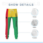 Mens Sweatpants Guinea-Bissau Flag Pants with Pockets Joggers Soccer Football Multifunction Sports Sweat With Drawstring