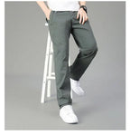 Mens Cotton Pants Spring Summer Sports Casual Pants Cargo Trousers Loose Fit with Zipper Pockets Big Size 5XL