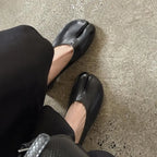 Elegant Thick High Heel Tabi Shoes Women Summer 2026 Comfort Pu Leather Designer Split Toe Pumps French Retro Sandals for Women