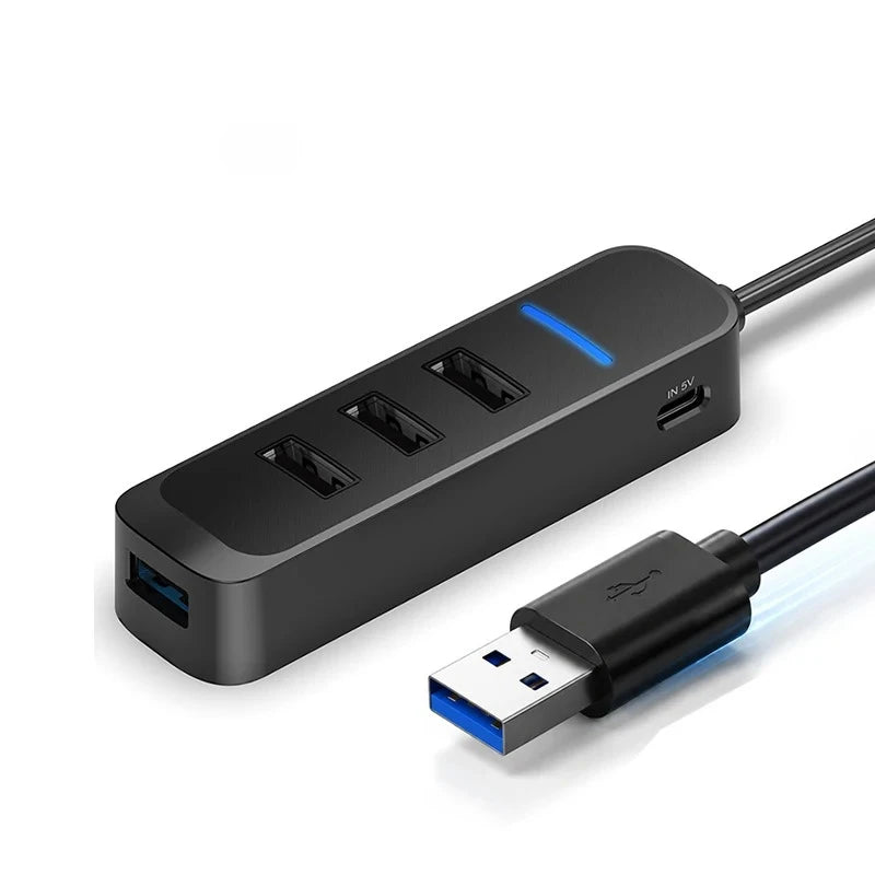 USB 3.0 Hub 4 Ports 5M Extension Cable Multi Port USB Hub Adapter High Speed Data Transfer for Laptop PC Computer Notebook