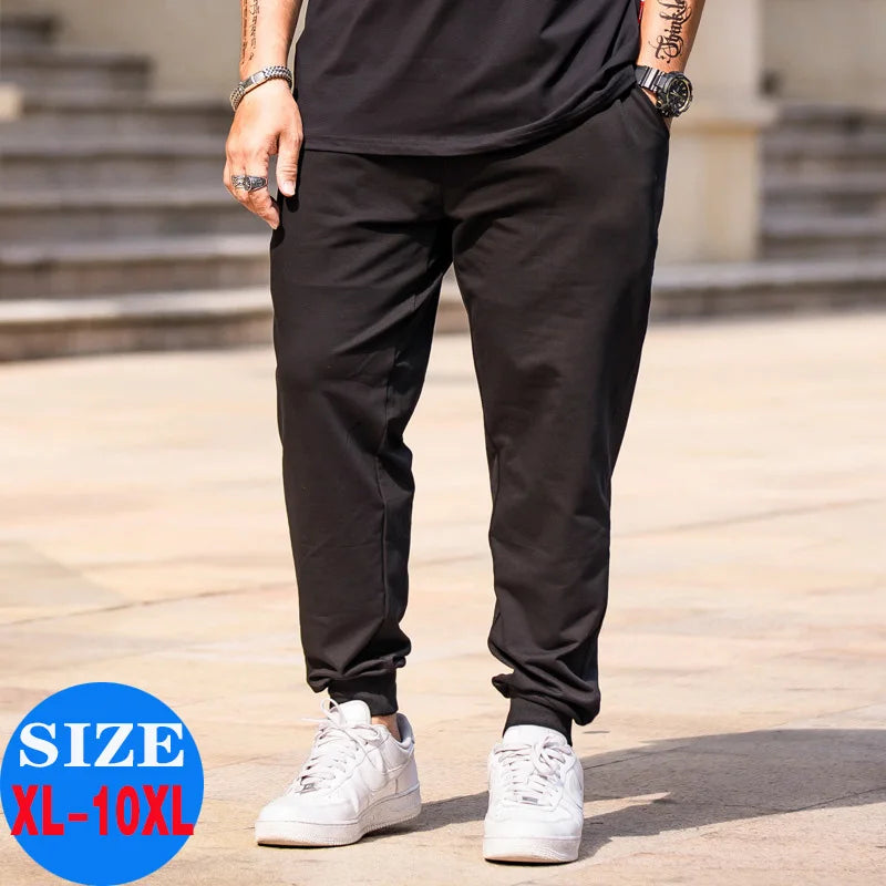 Mens Joggers Pants Summer Streetwear Oversized Black Loose Fit Casual Trousers Plus Size Elastic Waist Baggy Sweatpants Male