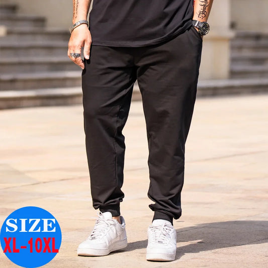 Mens Joggers Pants Summer Streetwear Oversized Black Loose Fit Casual Trousers Plus Size Elastic Waist Baggy Sweatpants Male