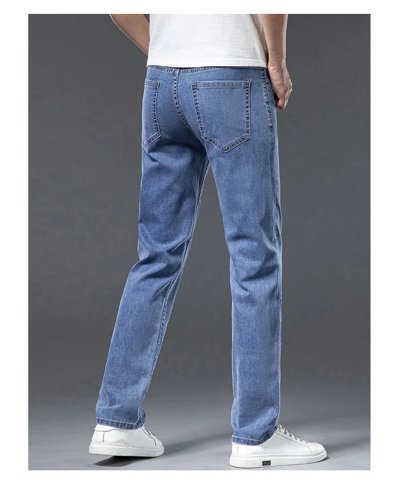 2026 Y2k Pants Men Thin Lyocell Spring Summer Classic Korean Youthful Vitality Men's  Jeans Lightweight Stretch Trousers