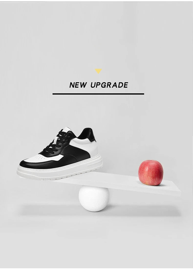Men Genuine Leather Height Increasing Elevator Shoes Men non-slip BreathableElevator shoes Man Sneakers Comfortable Casual Shoes