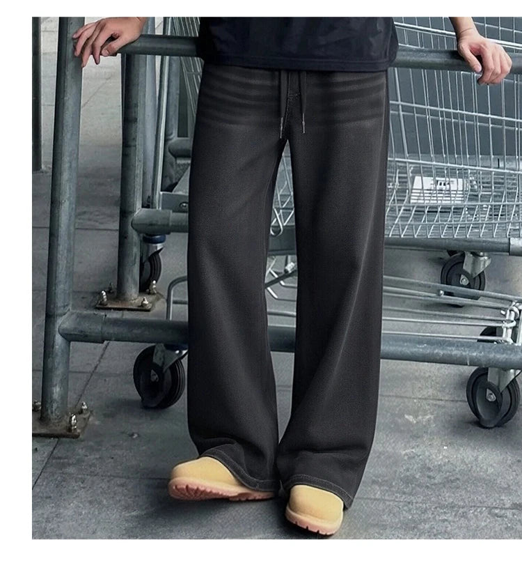 Semir Men Pants Denim American Vintage Loose Straight Leg Trendy Fashion Comfort Commute 2026 Summer Casual Style Top