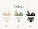 SUJIIN Sexy Embroidered Bra Sets for Women No Underwire Plunge Small Chest Bra and Panty Set Summer Female Lingerie MX287+N196