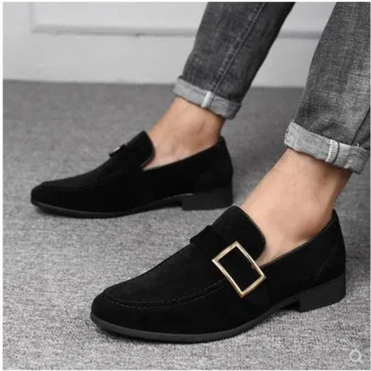 Mens Fashion Black Leather Shoes Autumn British Style Formal Business Footwear Low Top Commute Style Dress Shoes For Suits
