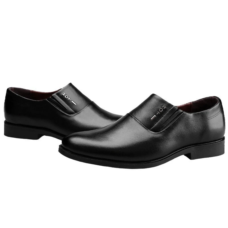 Mens Black Genuine Leather Perforated Metal Decor Lace Up Formal Business Office Breathable Summer Shoes Hollow Stylish Simple