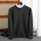 Autumn And Winter 100% Pure Wool Men's Round Neck Thick Solid Color Sweater Business Casual Knitting Bottoming Shirt