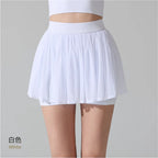 Fashion Mesh Pleated Sports Skirt Anti-Peek Short Skirt Running Fitness Badminton Tennis Skirt Sexy Clothes For Women