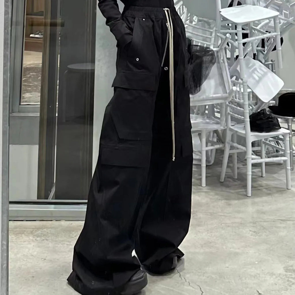 Owen Seak Men Cargo Pants Casual Loose Gothic Men's Trousers Autumn High Street Black Long Pant Size XL
